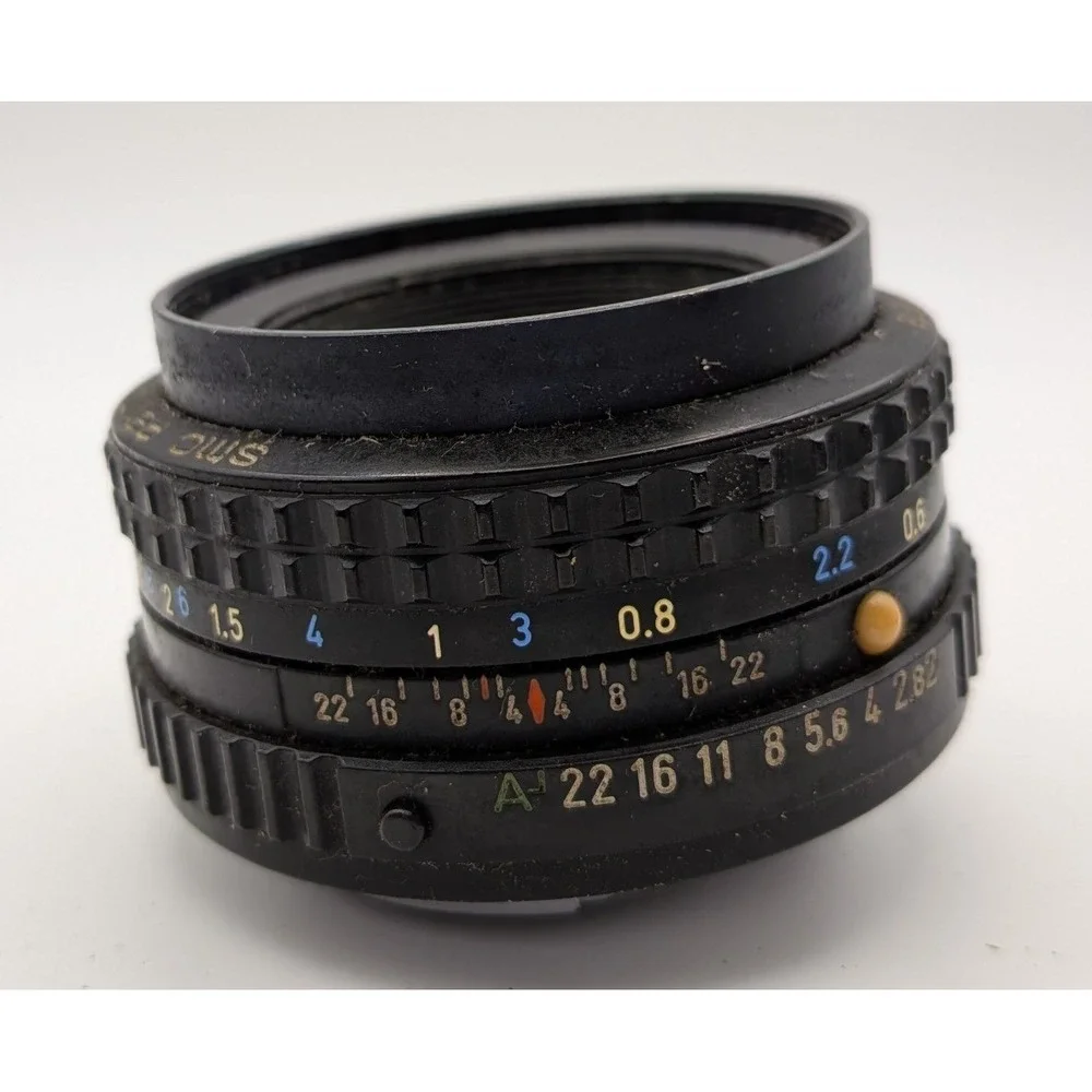 Pallas 28mm f2.8 & Pentax-M 50mm f2 Lens Lot Vintage Black Fair As-Is Bundle